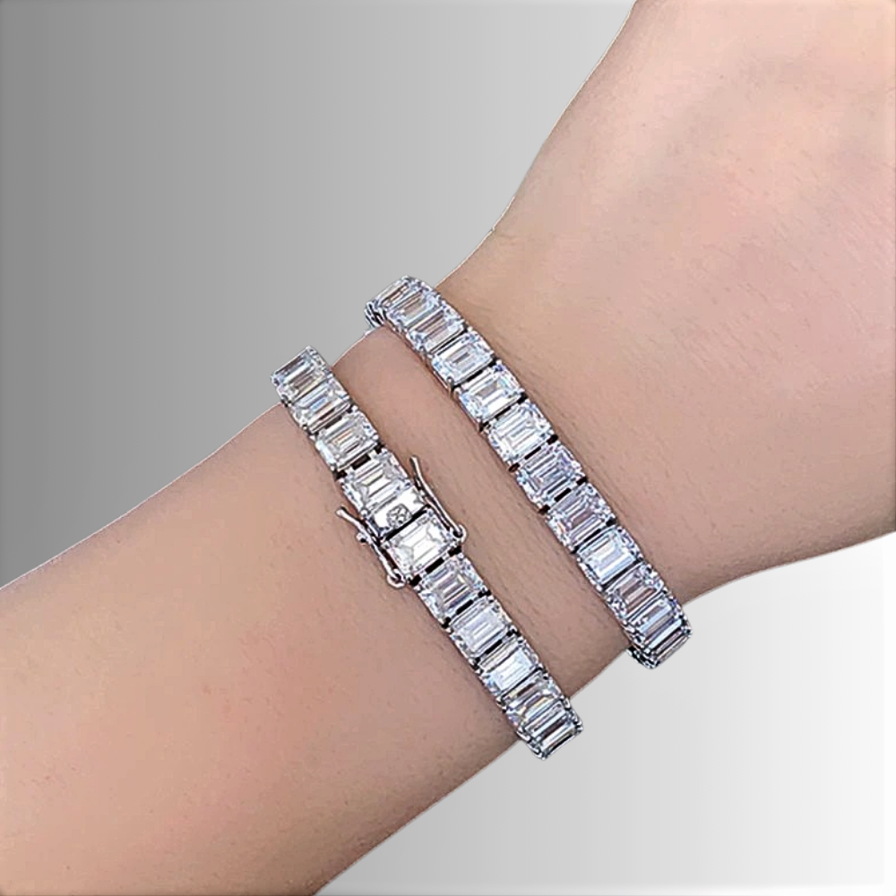 Bracciale Tennis con Moissaniti Taglio Smeraldo