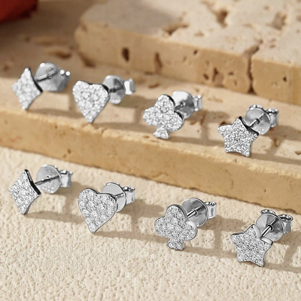 Mini Collezione di Orecchini a Bottone con Moissaniti