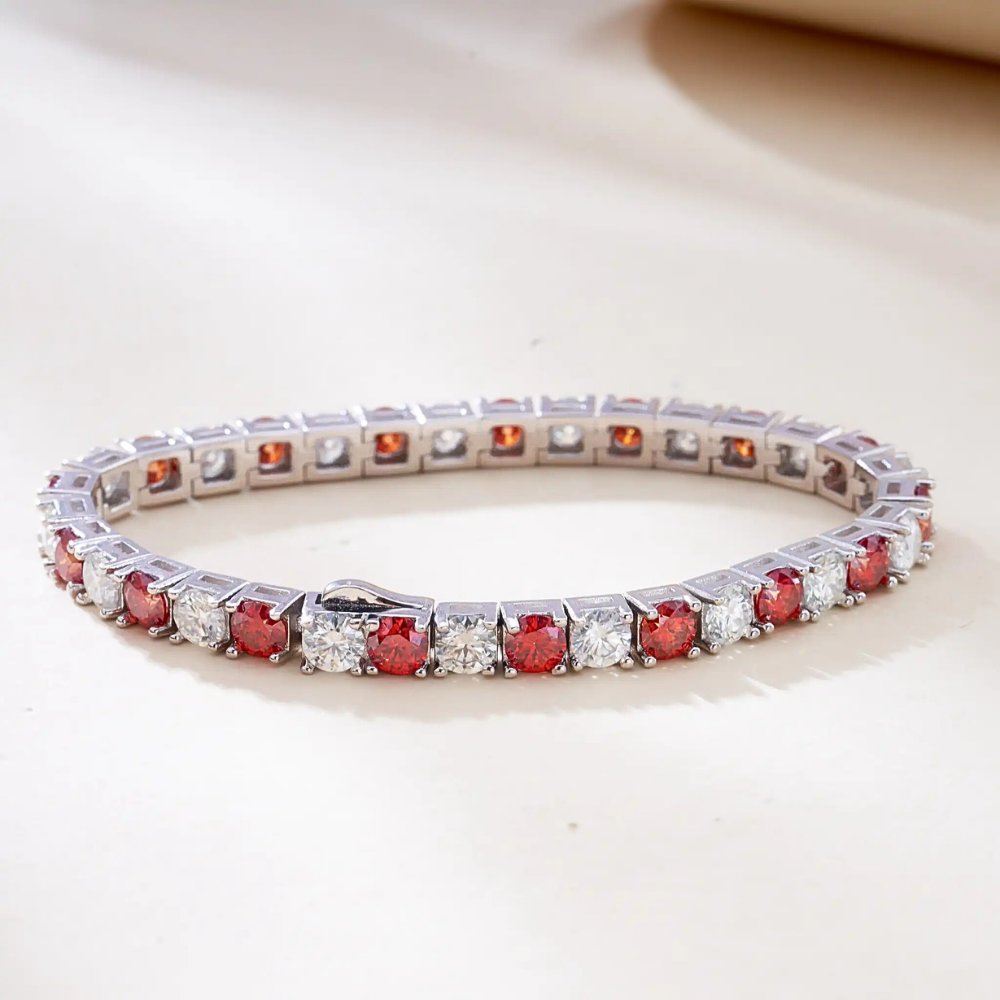 Collezione di Bracciali Tennis con Moissaniti in Vari Colori