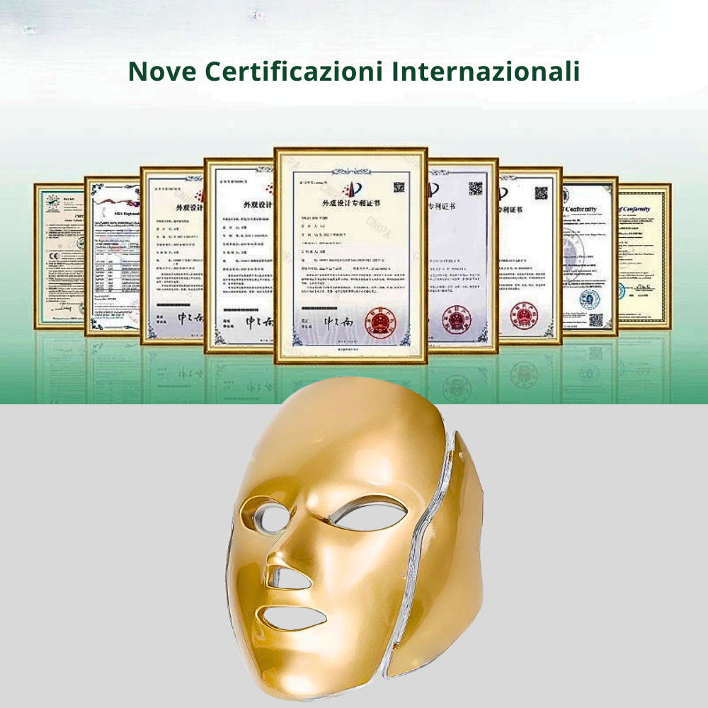 Maschera per Fotobiostimolazione a LED Fotonici 7 colori con EMS