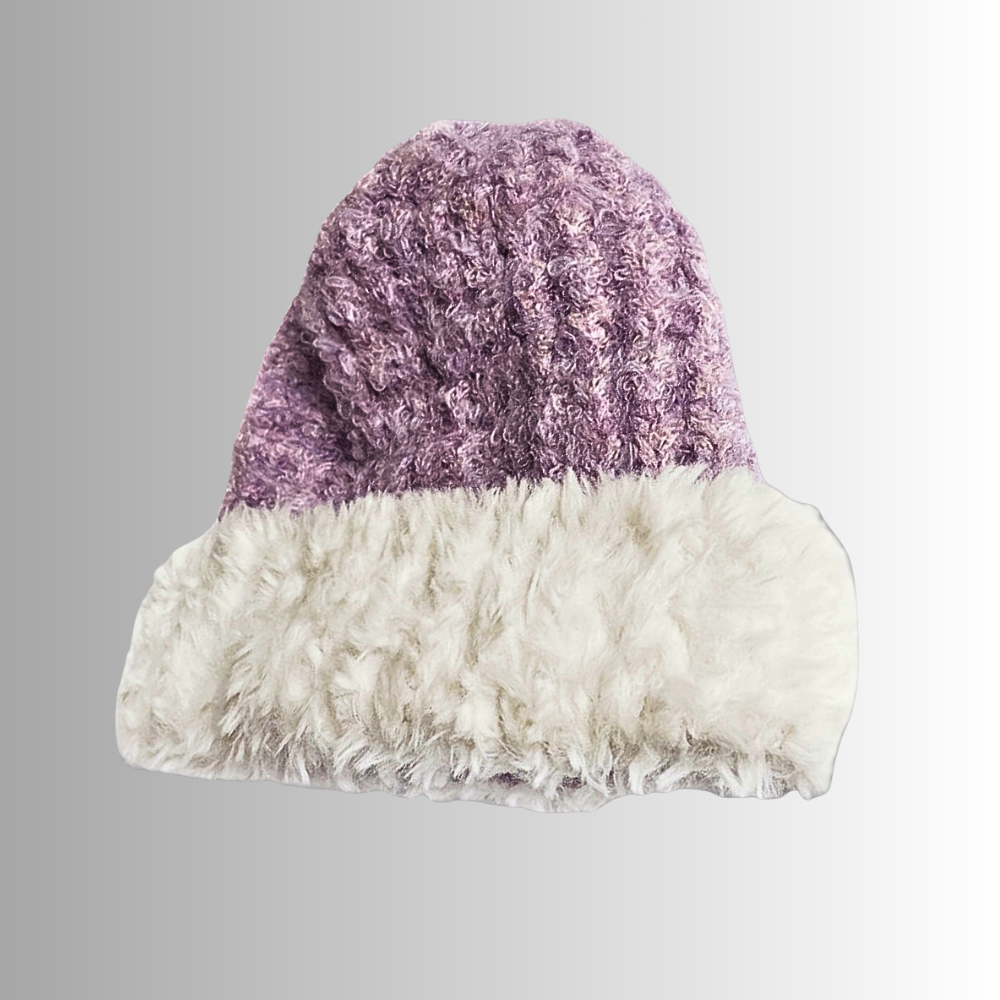 Gorro de mezcla de lana de dos tonos Elegancia y comodidad para un invierno cálido