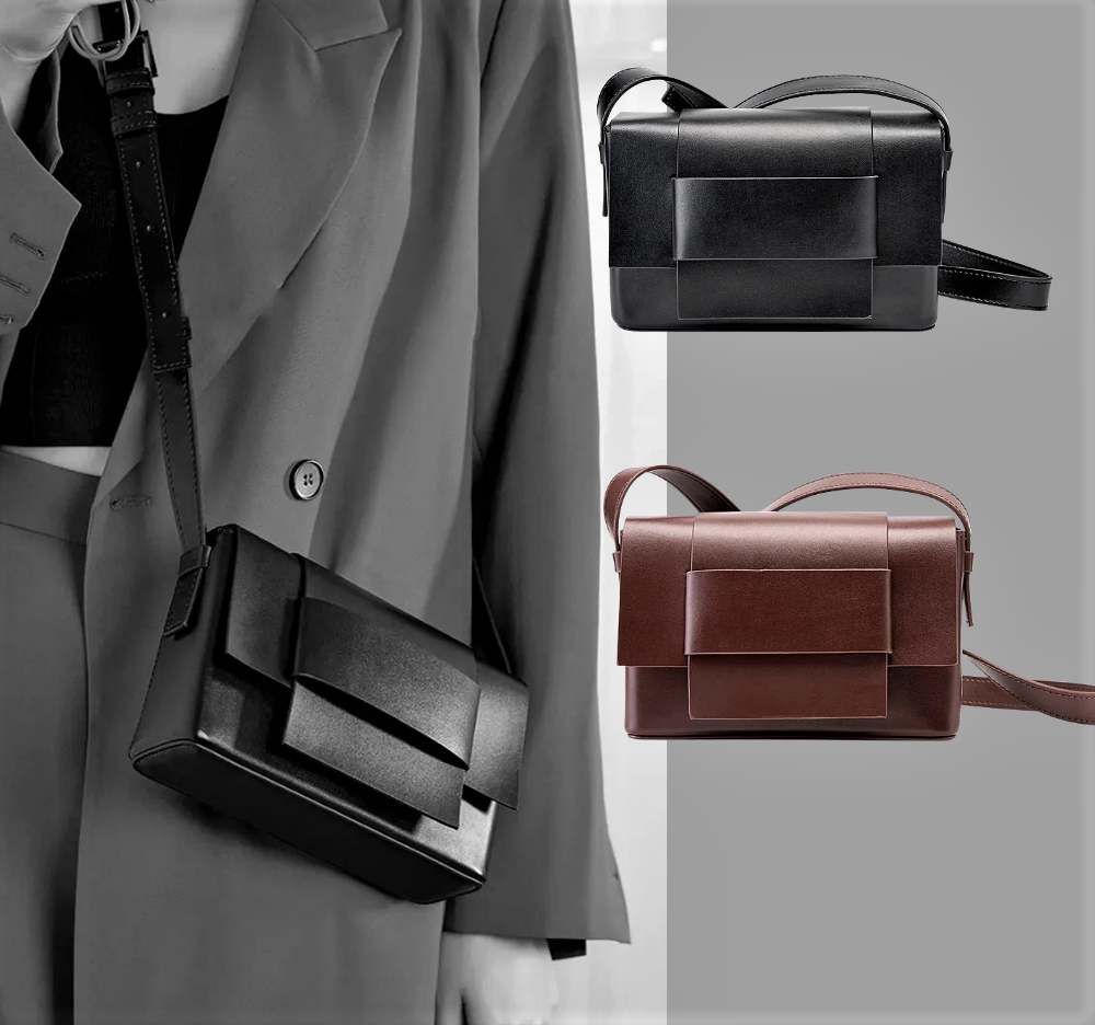 Mini Bag Rettangolare in Pelle di Vitellino