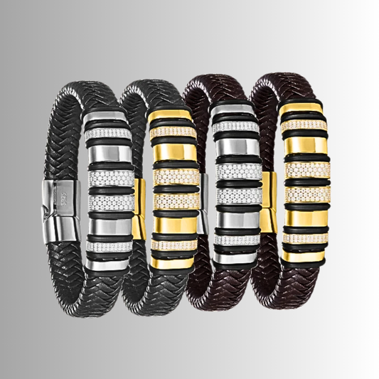 Bracciali in vera pelle con Moissaniti per ct 1,20