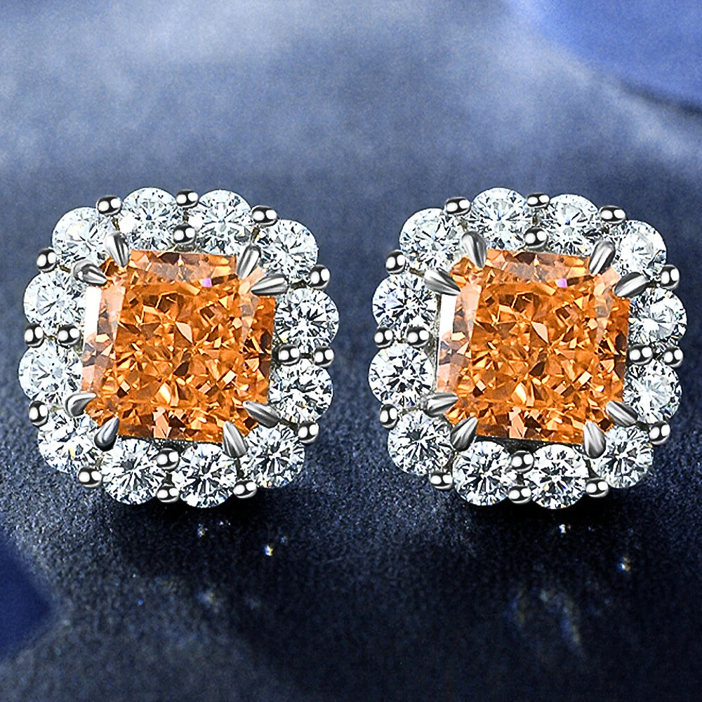 Orecchini a Fiore con Moissaniti Colorate di ct 4,00