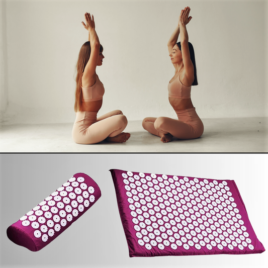 Set de esterilla y cojín de yoga con acupresión: bienestar oriental al alcance de todos 