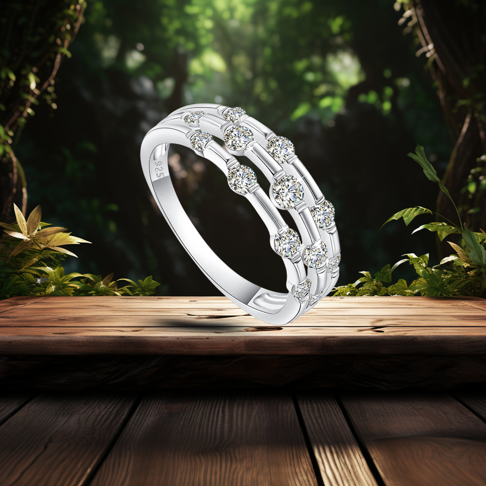 Fascetta a Canna di Bamboo con Moissaniti D Color