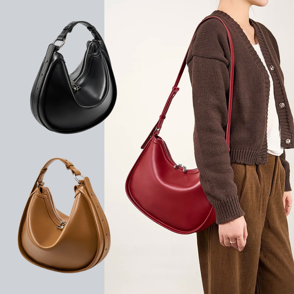 Borsa Hobo in Vera Pelle di Vitellino