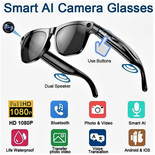 Occhiali Smart con Fotocamera Ultra HD da 100Mp e Intelligenza Artificiale