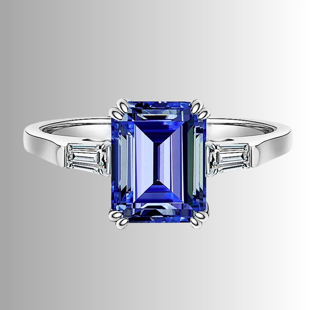 Trilogy con Tanzanite creata in Laboratorio di ct 2,50