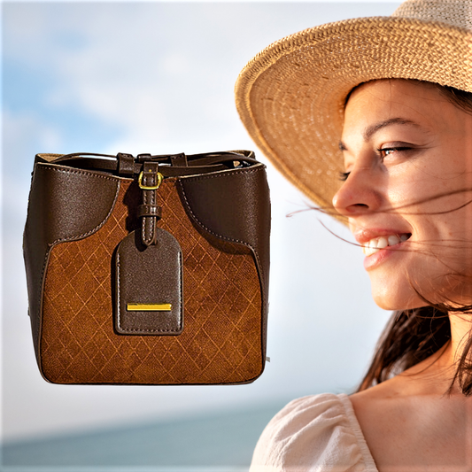 Bolso elegante de dos tonos, estilo y capacidad en un solo accesorio