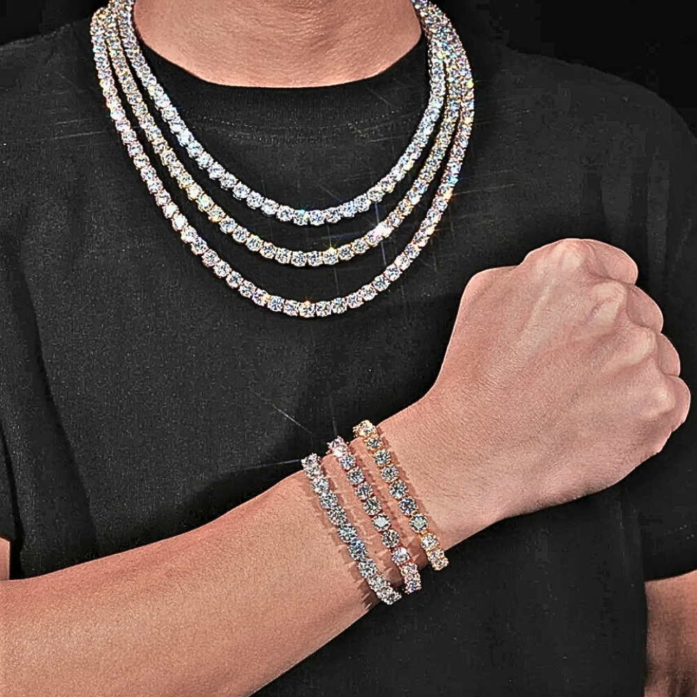 Bracciale  e Collana Tennis con Moissaniti da ct 1.00 cadauna