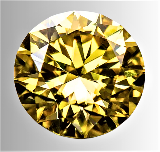 Moissanite Giallo Intenso Taglio Brillante Certificata