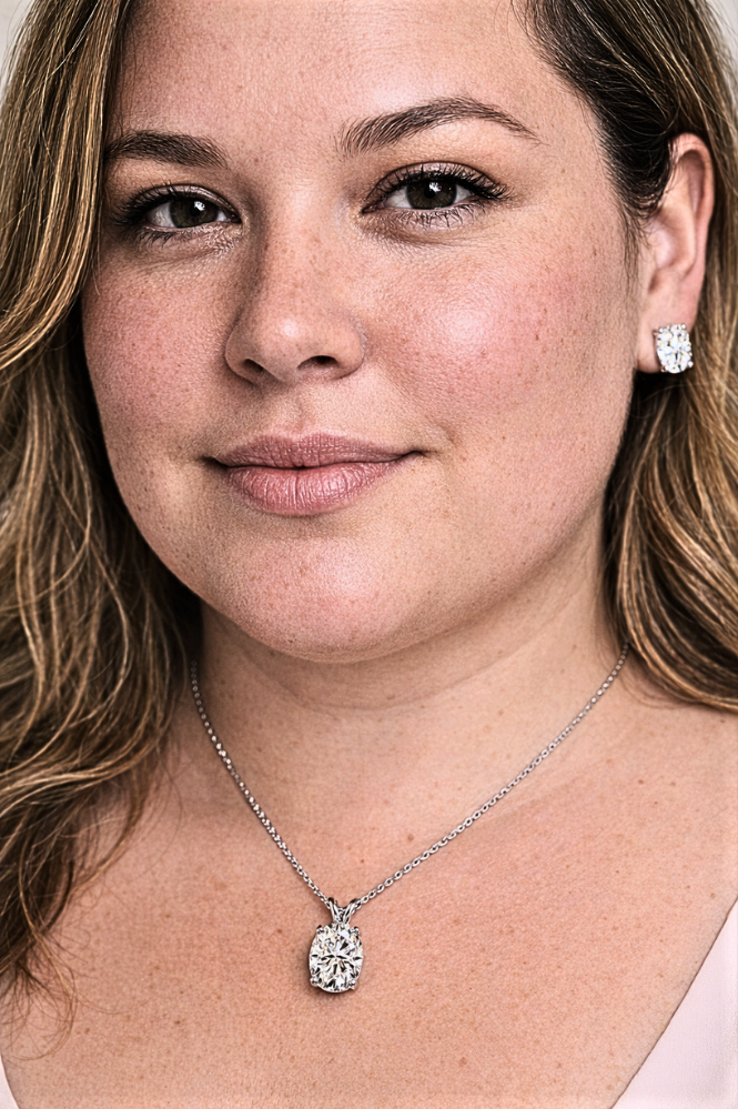 Parure Collana e Orecchini con Moissaniti Ovali