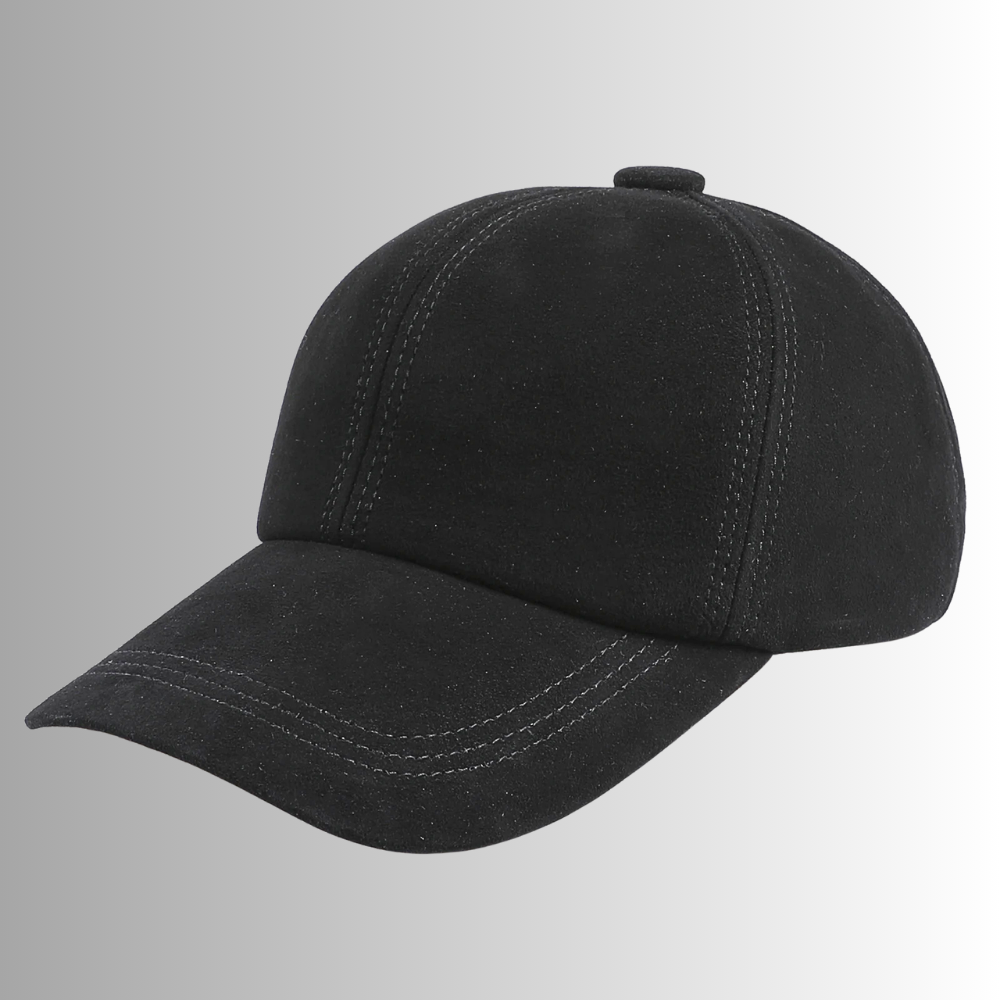 Cappello da Baseball in Pelle d'Agnello Scamosciata