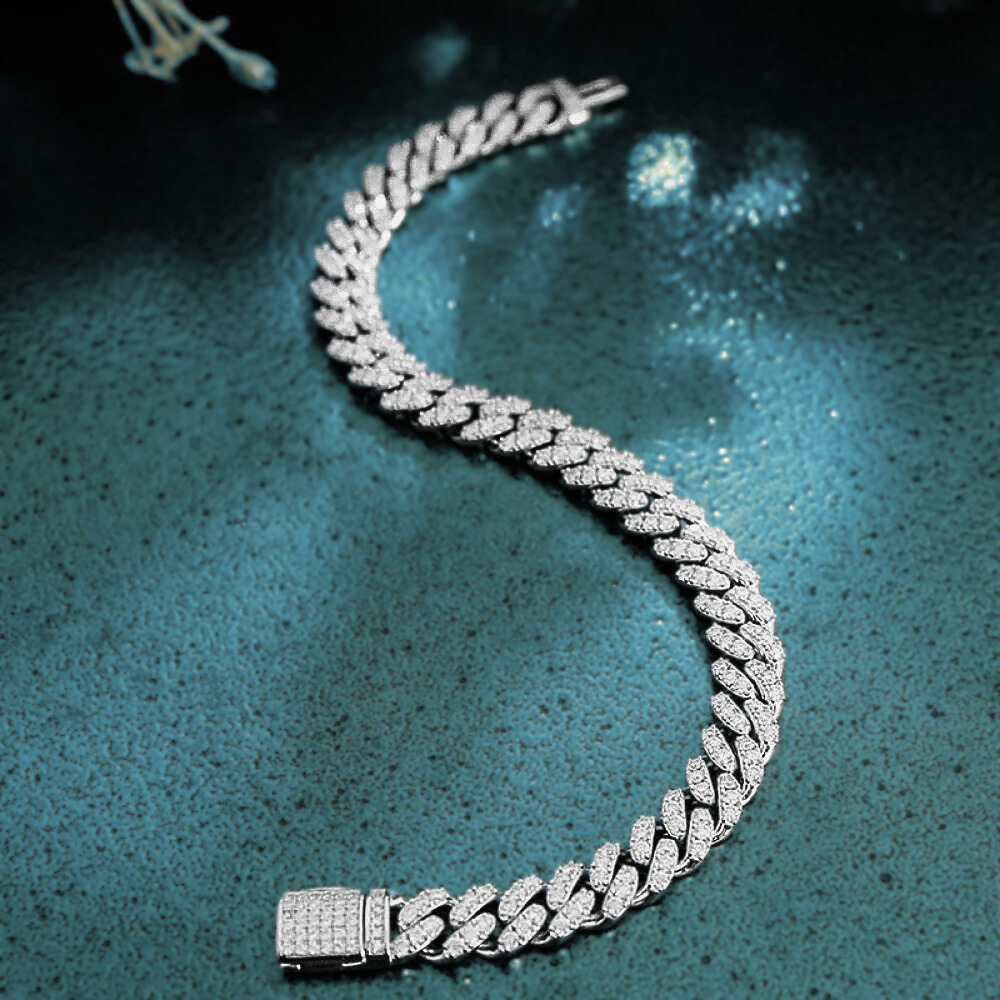 Bracciale e Collana a Maglia Groumette con Moissaniti