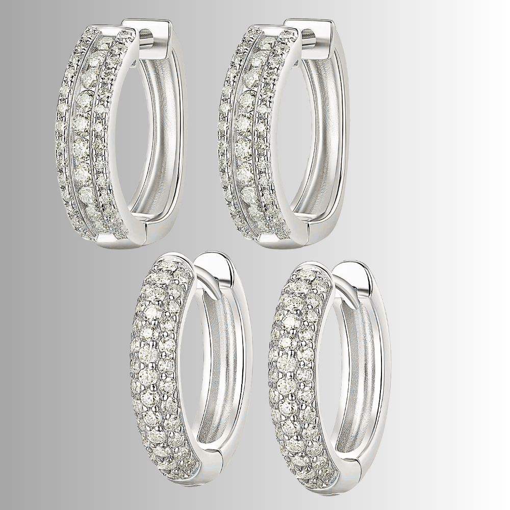 Orecchini Ovali con Pavè di Moissaniti