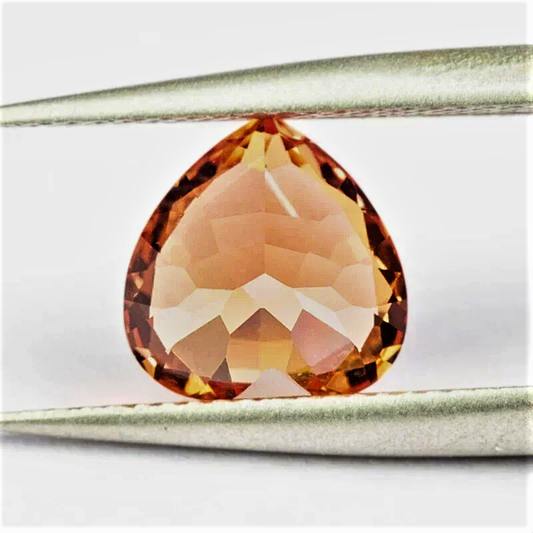 Zaffiro Sunset Arancio Lab Grown Taglio Cuore Certificato