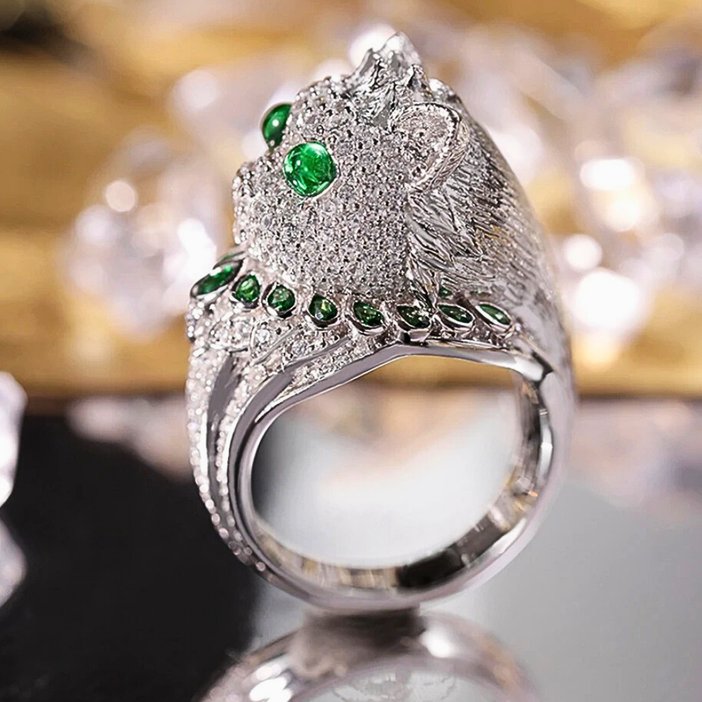 Anello Gattino con Moissaniti Colore Smeraldo e D color