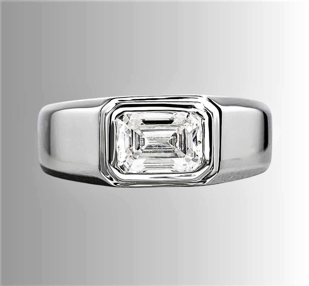 Fede con Moissanite Taglio Smeraldo di ct 2,00