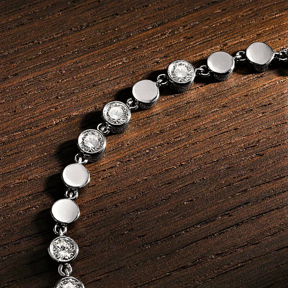 Bracciale Fantasia a Tondini con Ct 3,20 di Moissanite D Color