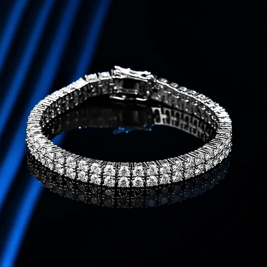 Bracciale Tennis Doppio con Moissaniti D Color Taglio Brillante