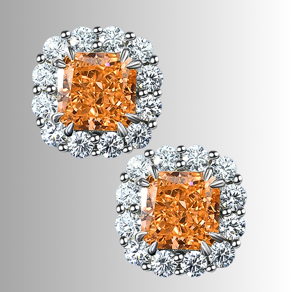 Orecchini a Fiore con Moissaniti Colorate di ct 4,00