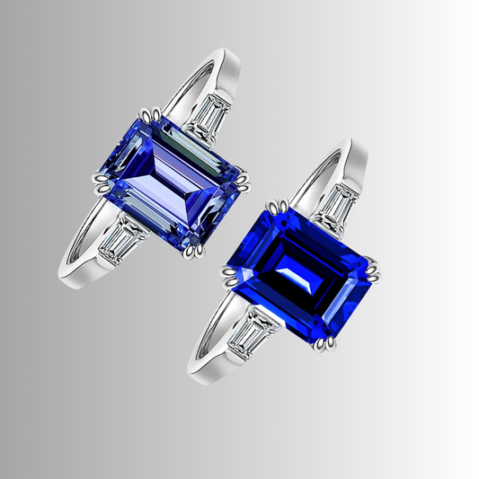 Trilogy con Tanzanite creata in Laboratorio di ct 2,50