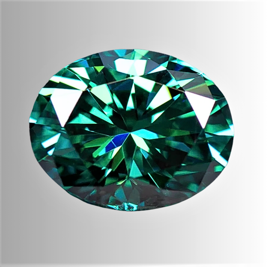 Moissanite Verde Smeraldo Taglio Ovale Certificata