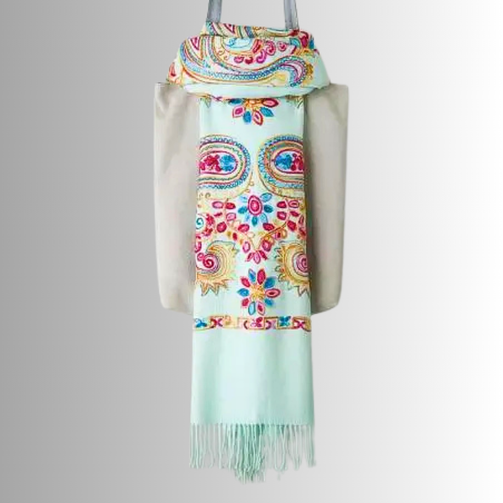 Pashmina Misto Lana Ricamata a Mano