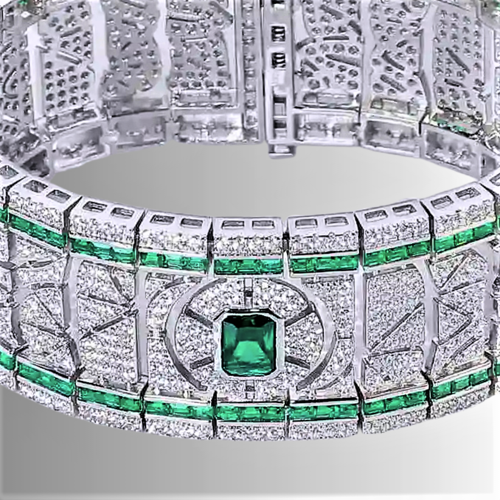 Bracciale con Smeraldi Colombiani e Brillanti Coltivati
