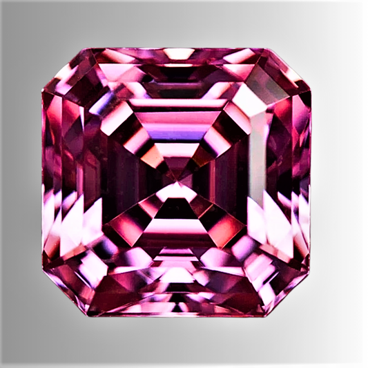 Moissanite Rosa Taglio Asscher Certificata