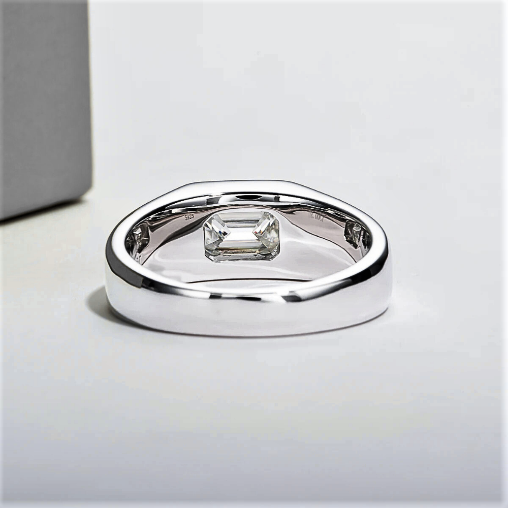 Fede con Moissanite Taglio Smeraldo di ct 2,00