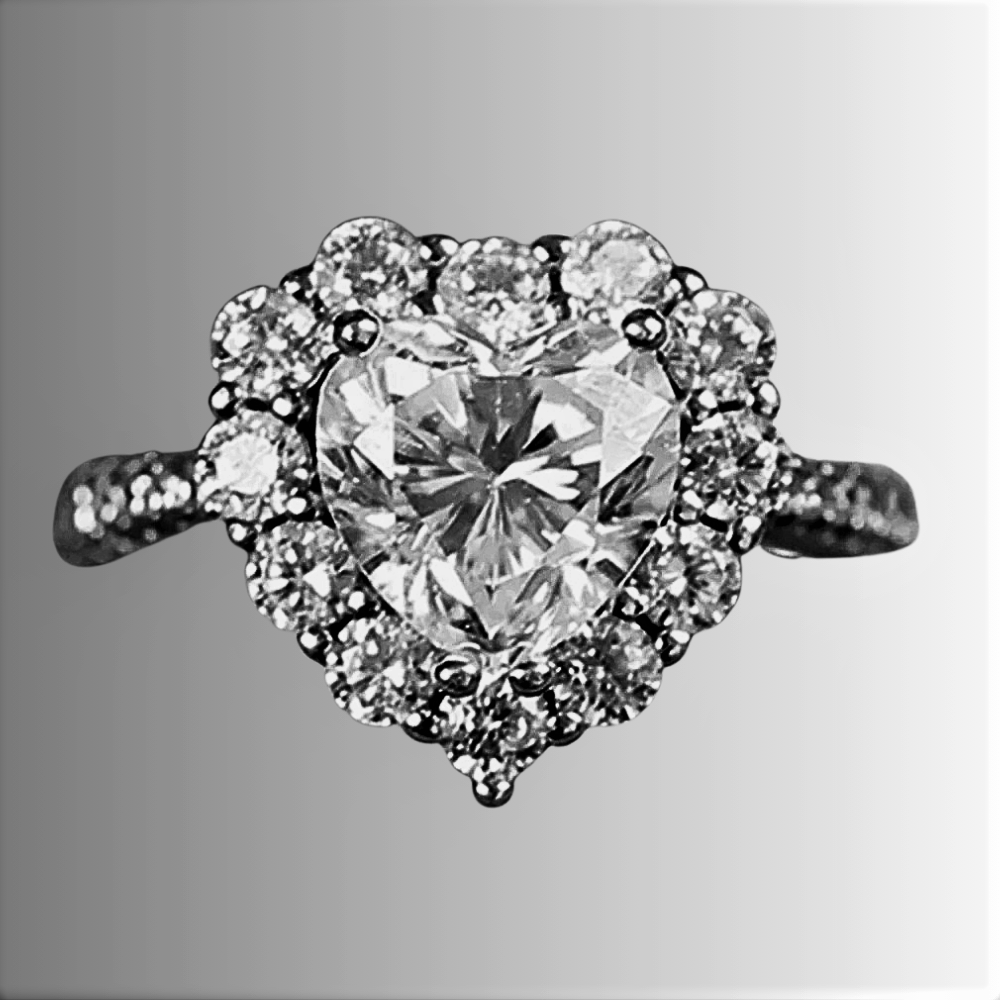 Anello “Cuore Illuminato” con Moissanite centrale Taglio Cuore Certificata di ct 2.00