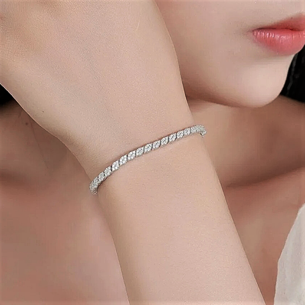 Bracciale a Rombi con Pavè di Moissaniti