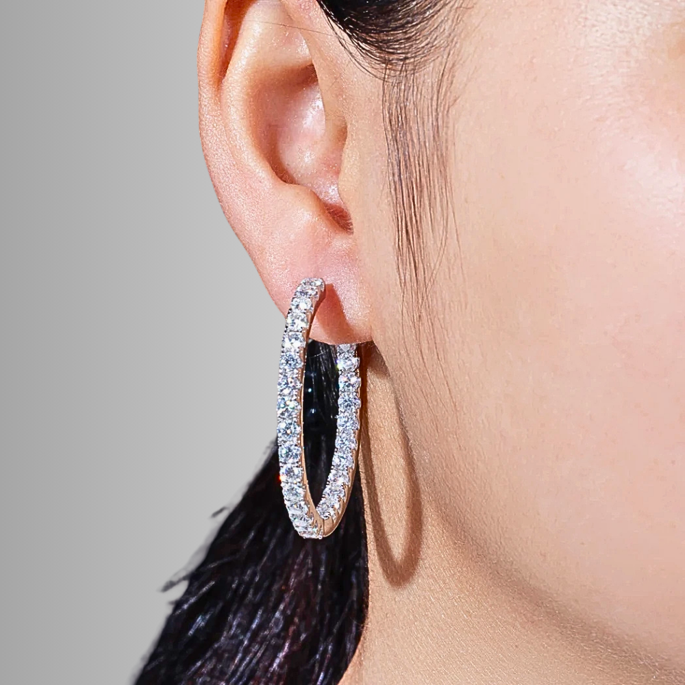 Orecchini a Cerchio con Moissaniti per Ct 5,60