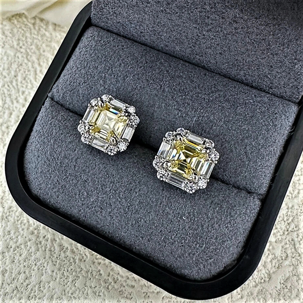 Mini Collezione di Orecchini con Gemme Lab Grown Taglio Asscher, Baguette e Brillante