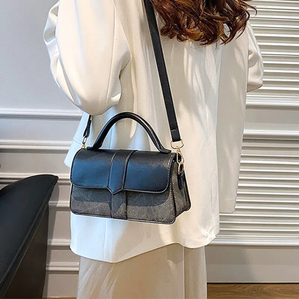 Mini Borsa a Due Tonalità in Similpelle