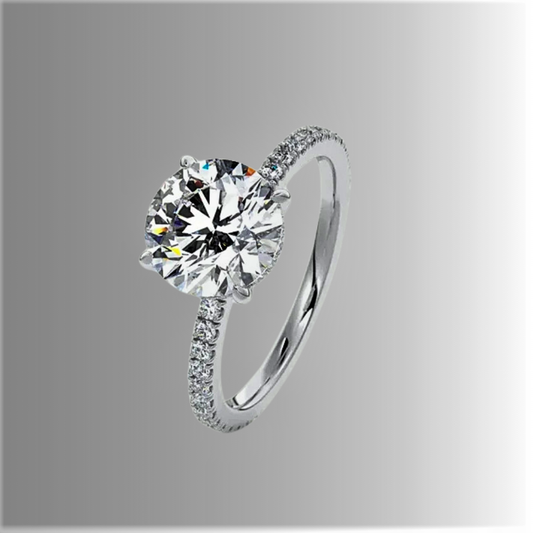 Solitario GlamLuxe con Moissanite 2 Carati: Eleganza Pura in Stile Minimal