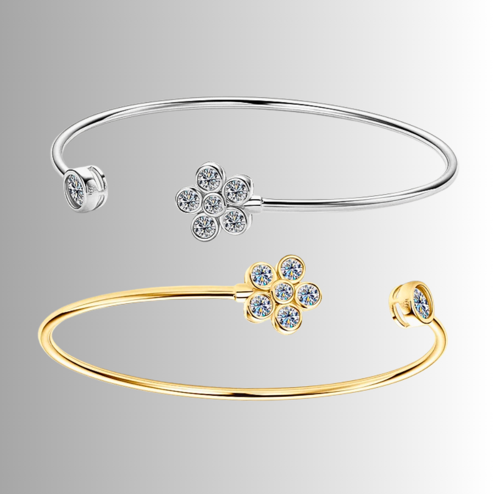 Mini collezione di Bracciali Rigidi Aperti con Moissaniti