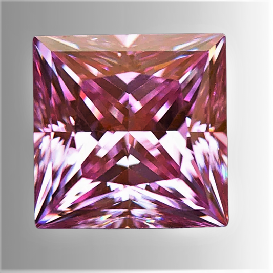 Moissanite Rosa Taglio Princess Certificata