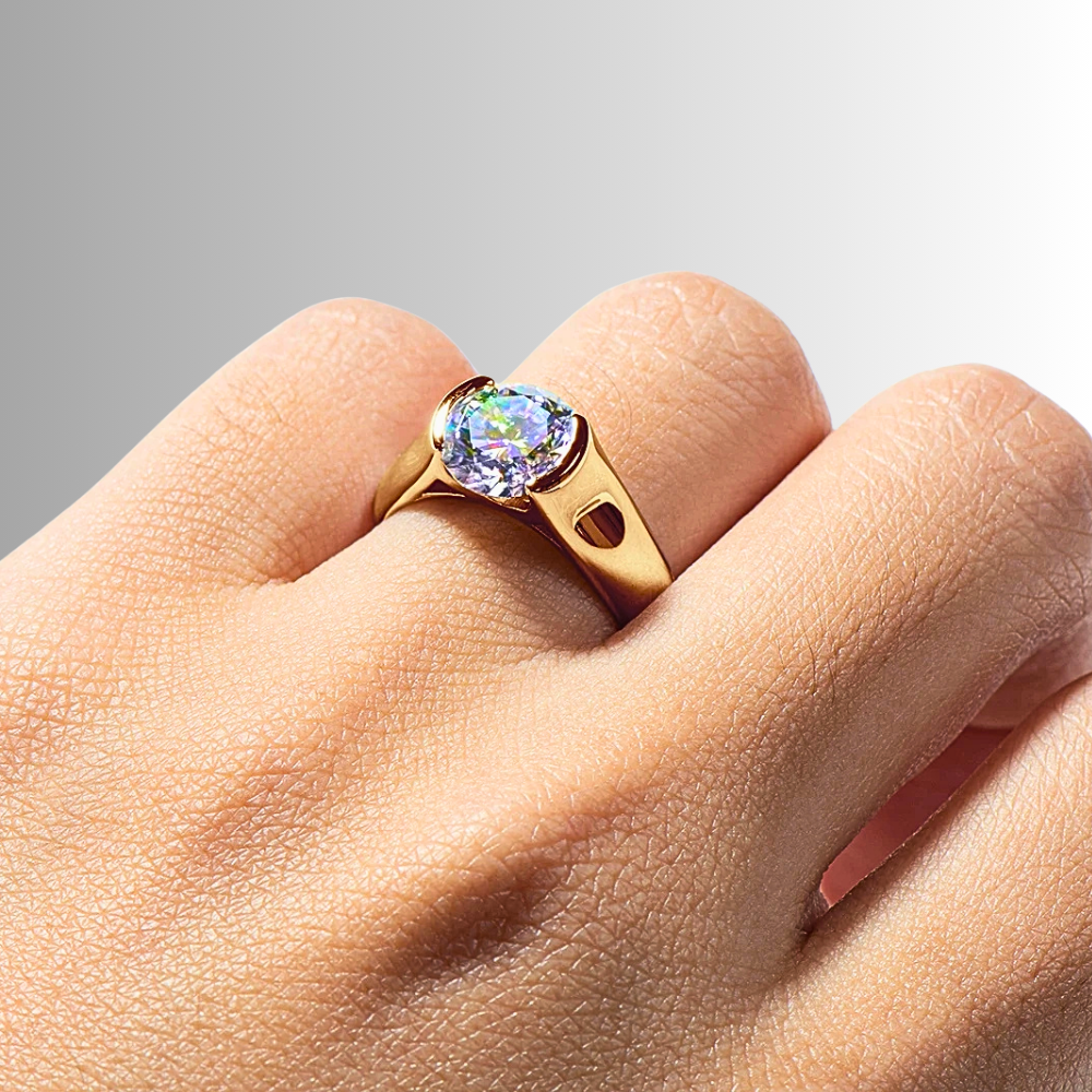 Solitario a Musone con Moissanite D Color VVS1 da ct 2,00