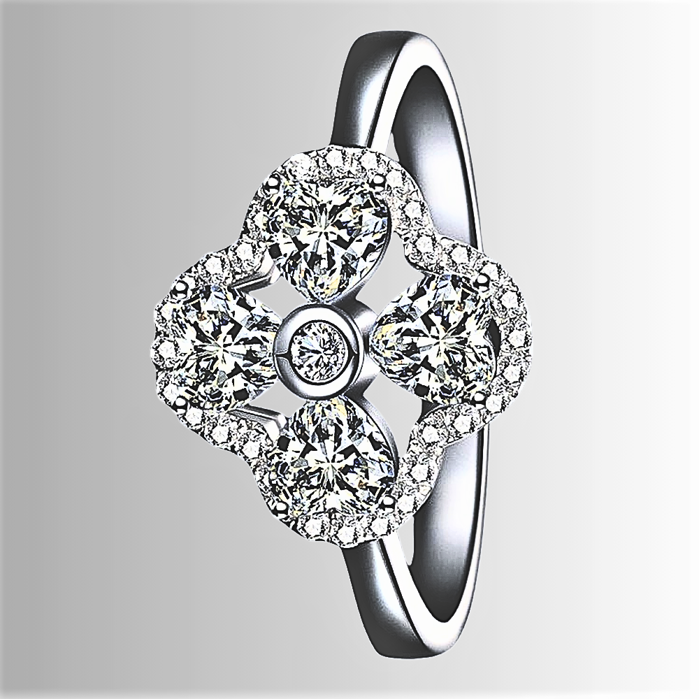 Anillo "Póker de Corazones" Una brillante declaración de amor 
