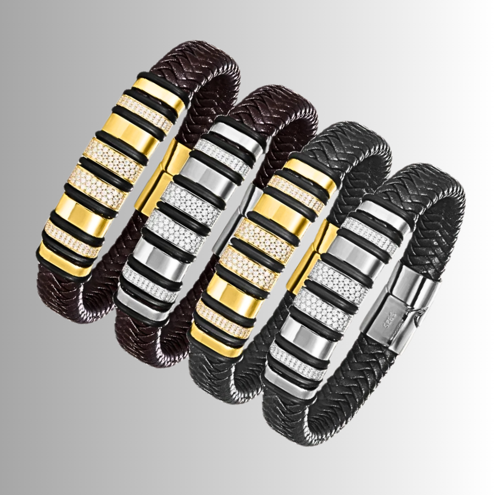 Bracciali in vera pelle con Moissaniti per ct 1,20