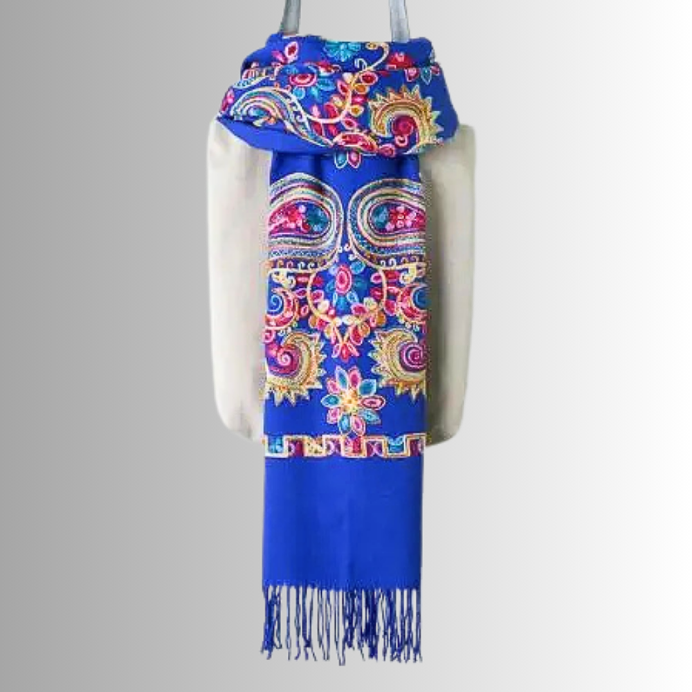 Pashmina Misto Lana Ricamata a Mano
