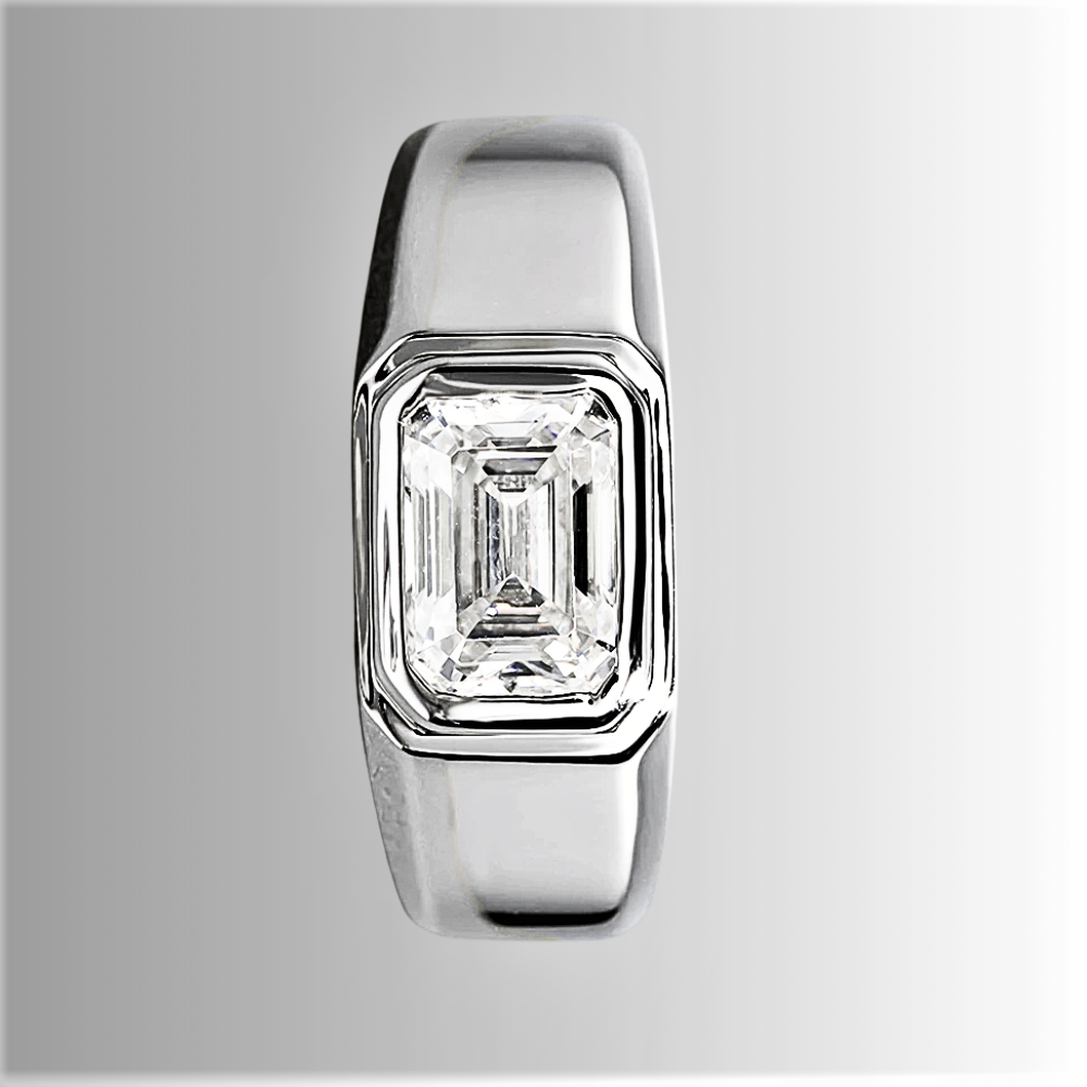 Fede con Moissanite Taglio Smeraldo di ct 2,00