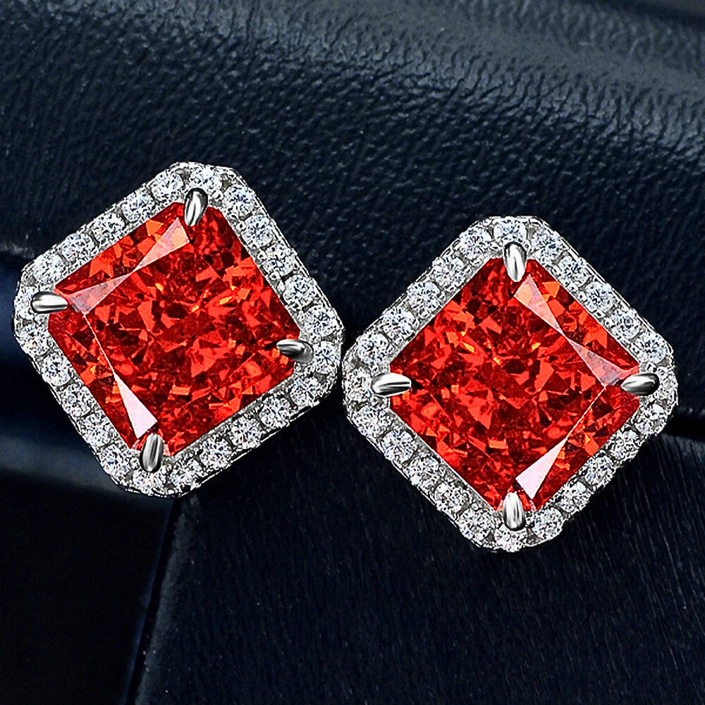 Orecchini a Rombo con Moissaniti Colorate di Ct 4,00