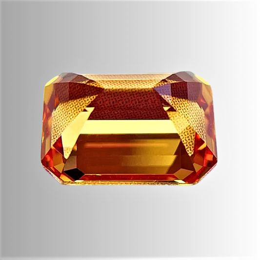 Zaffiro Sunset Arancio Taglio Smeraldo Lab Grown Certificato