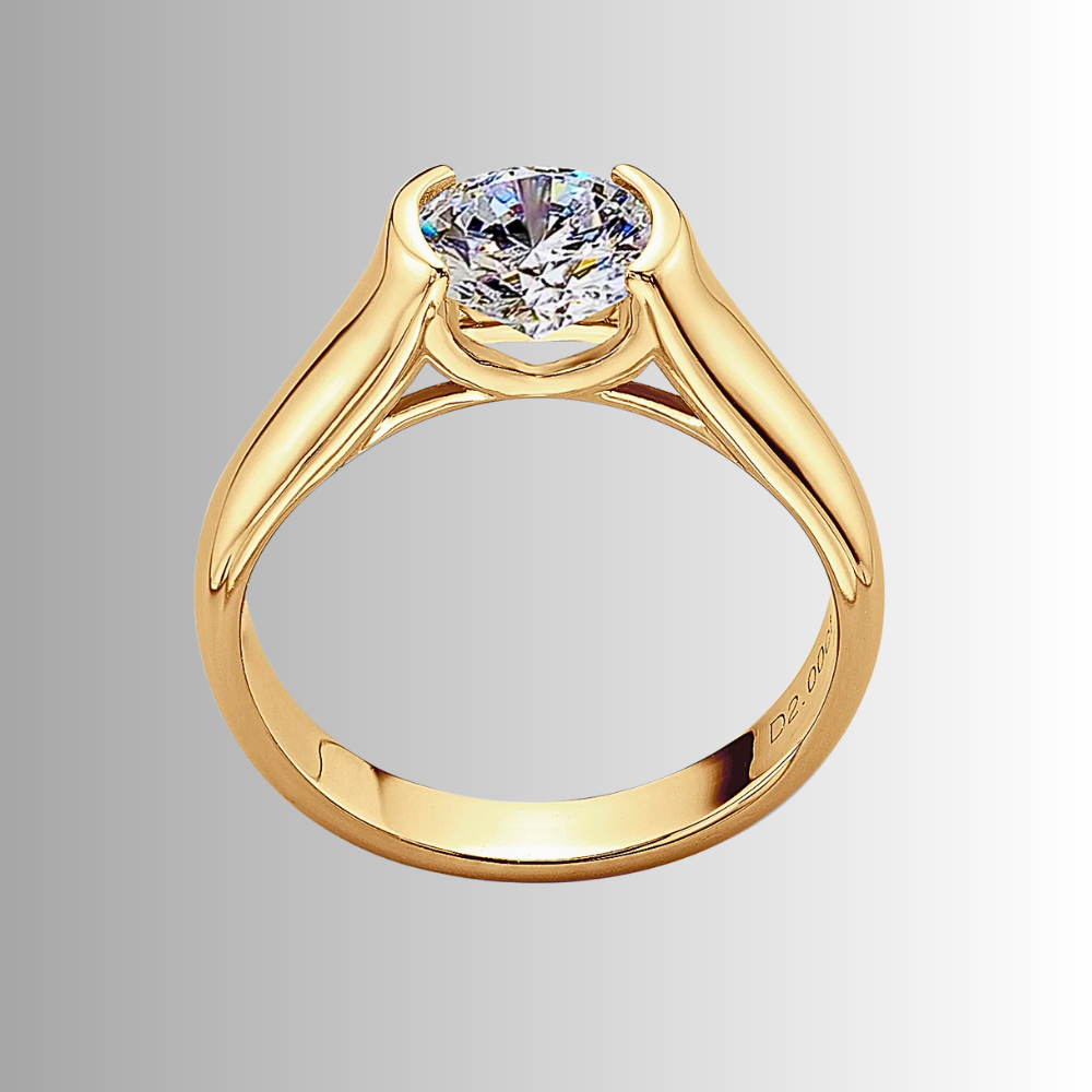 Solitario a Musone con Moissanite D Color VVS1 da ct 2,00
