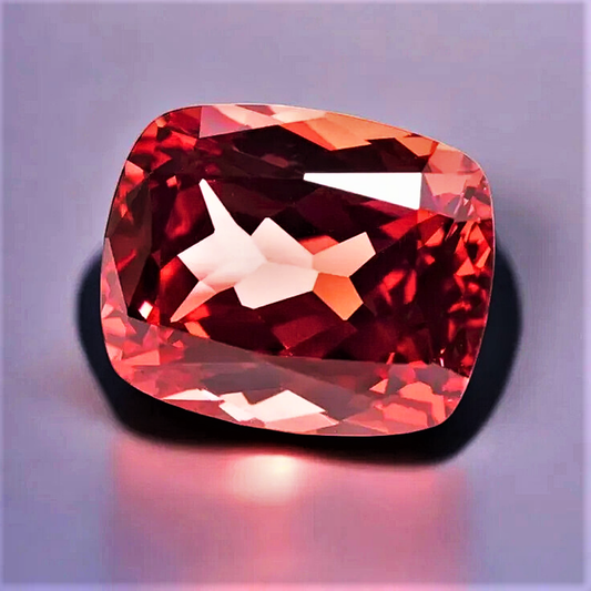 Zaffiro Padparadscha Lab Grown Taglio Cuscino Allungato Certificato