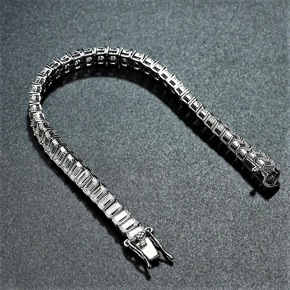 Bracciale Tennis con Moissaniti Taglio Smeraldo